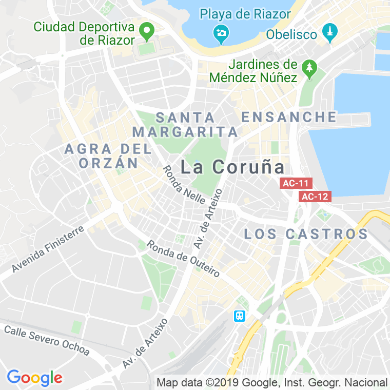 Código Postal calle Nelle, ronda (Pares Del 2 Al 108) en A Coruña