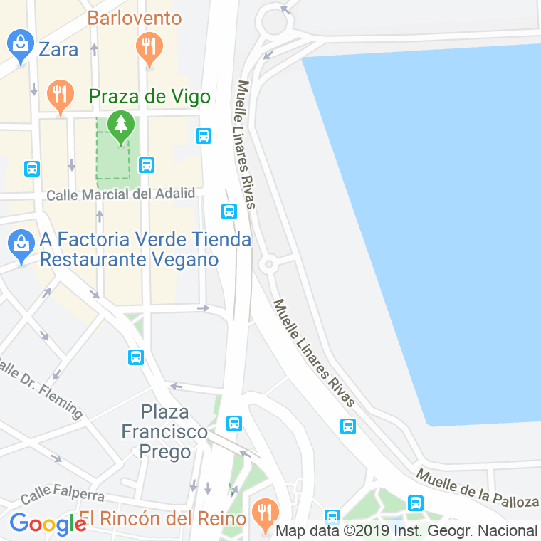Código Postal calle Linares Rivas, De, muelle en A Coruña