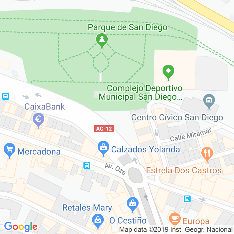 Código Postal calle Mirador De Castros en A Coruña
