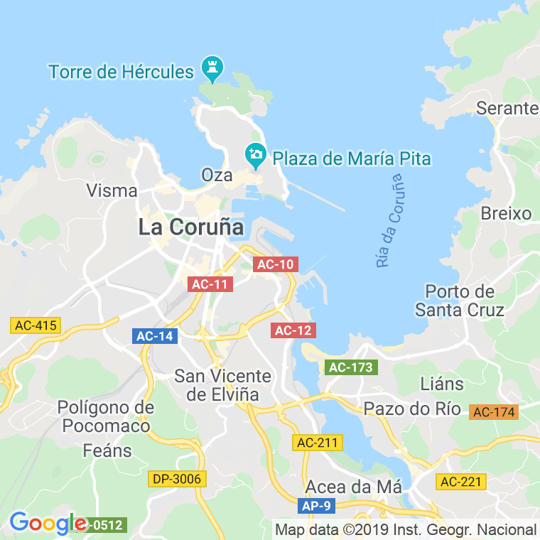 Código Postal calle Pasaje, avenida (Impares Del 1 Al Final)  (Pares Del 2 Al 10) en A Coruña