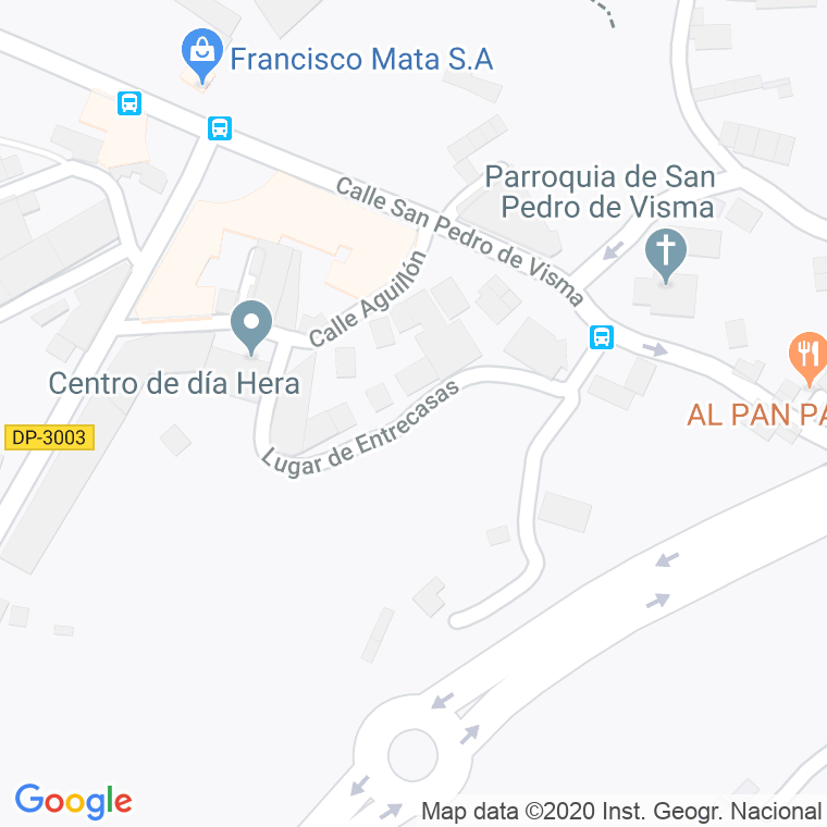 Código Postal calle Entrecasas, lugar en A Coruña