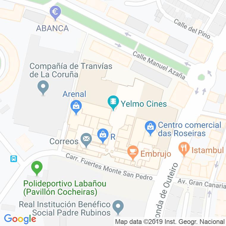 Código Postal calle Poligono De Los Rosales en A Coruña