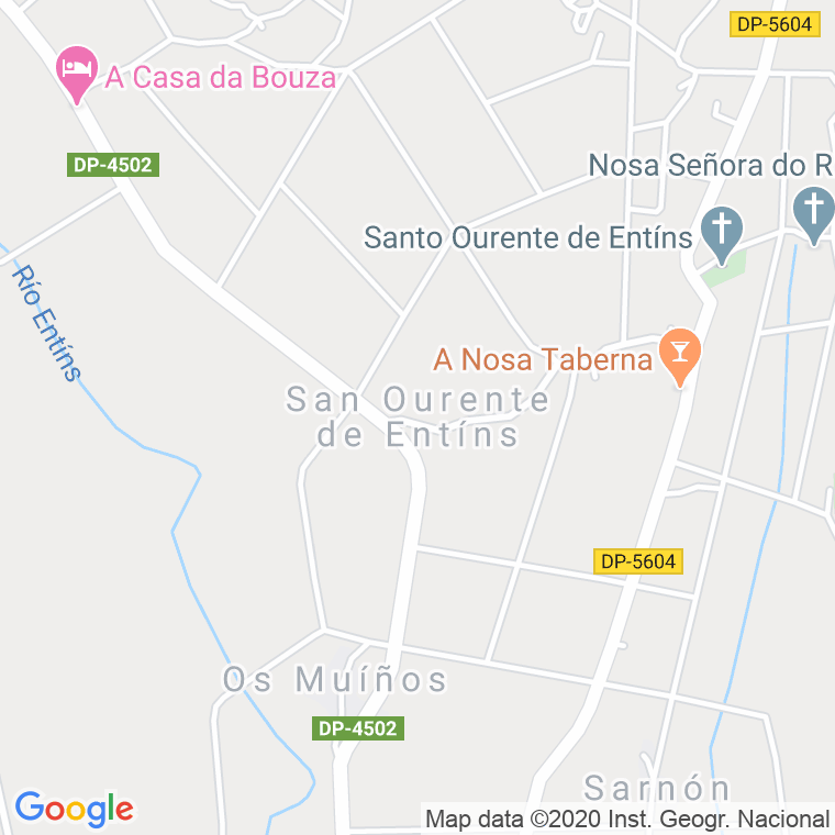 Código Postal de Santo Ourente De Entins (Santo Ourente) en Coruña