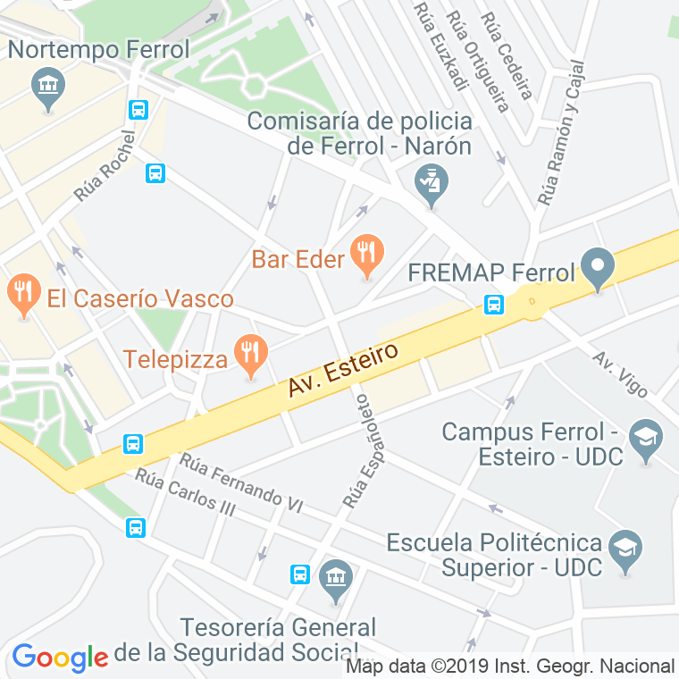 Código Postal calle Españoleto en Ferrol