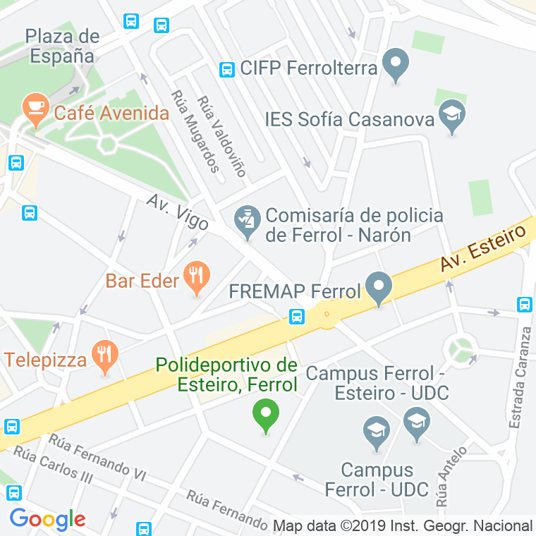 Código Postal calle Vigo, avenida en Ferrol