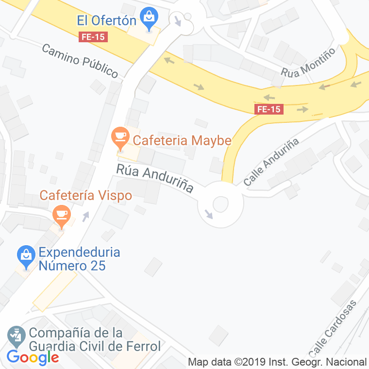 Código Postal calle Anduriña en Ferrol