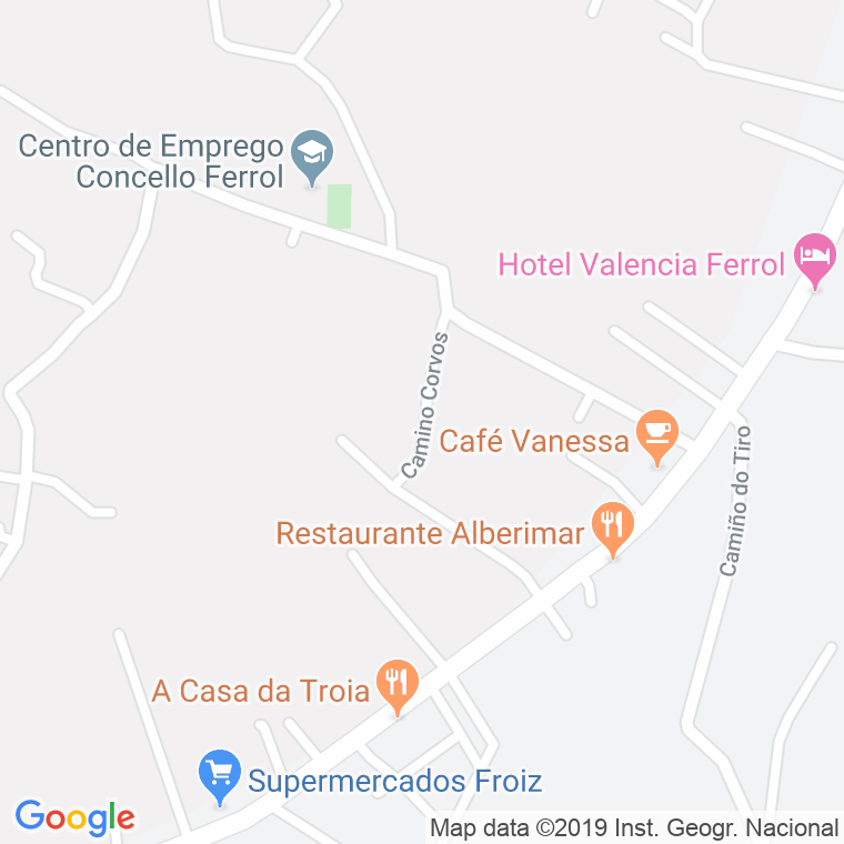 Código Postal calle Corvos, camiño en Ferrol