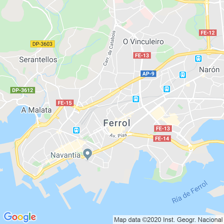 Código Postal calle Parda en Ferrol