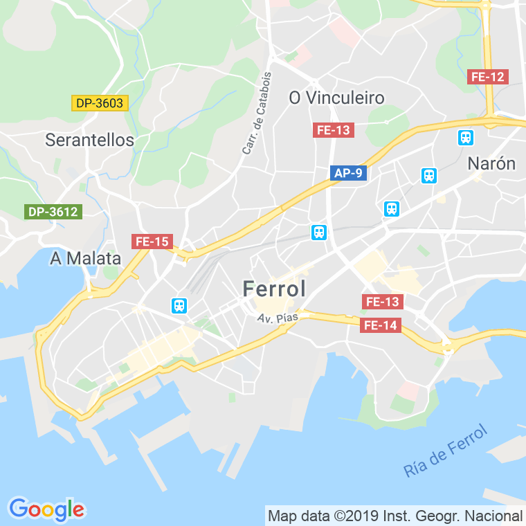 Código Postal calle Prado en Ferrol