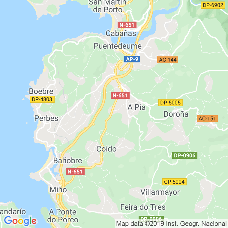 Código Postal de Lugarecho en Coruña