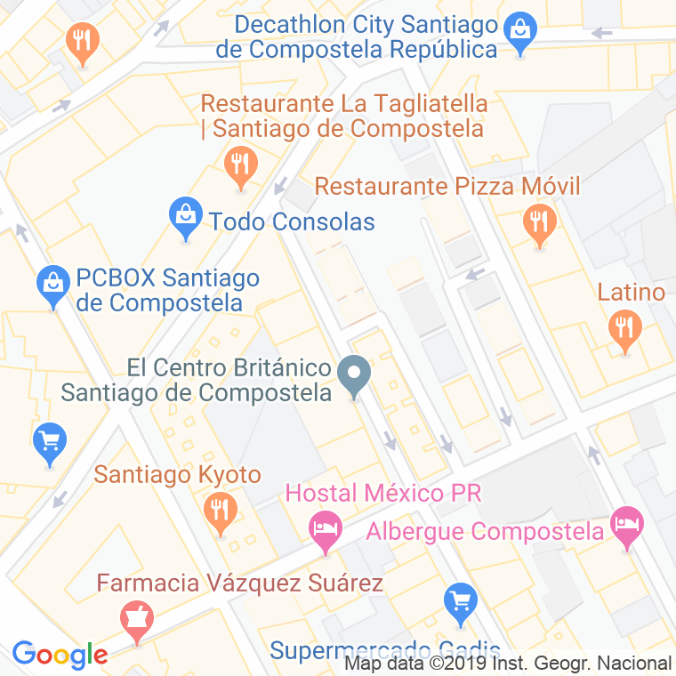 Código Postal calle Ramon Cabanillas en Santiago de Compostela