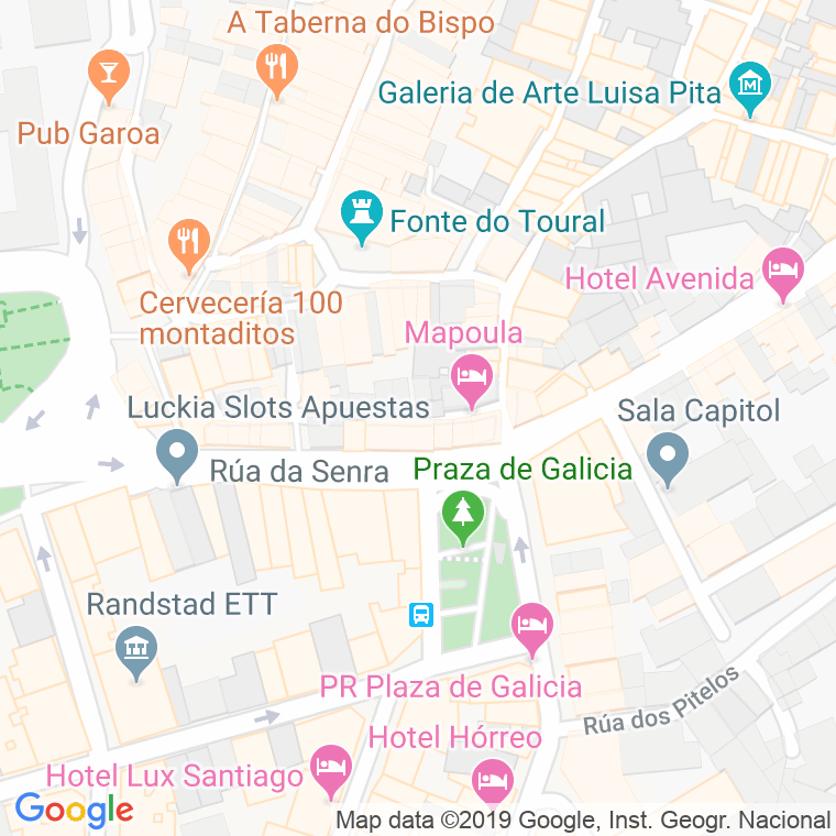 Código Postal calle Entremurallas en Santiago de Compostela