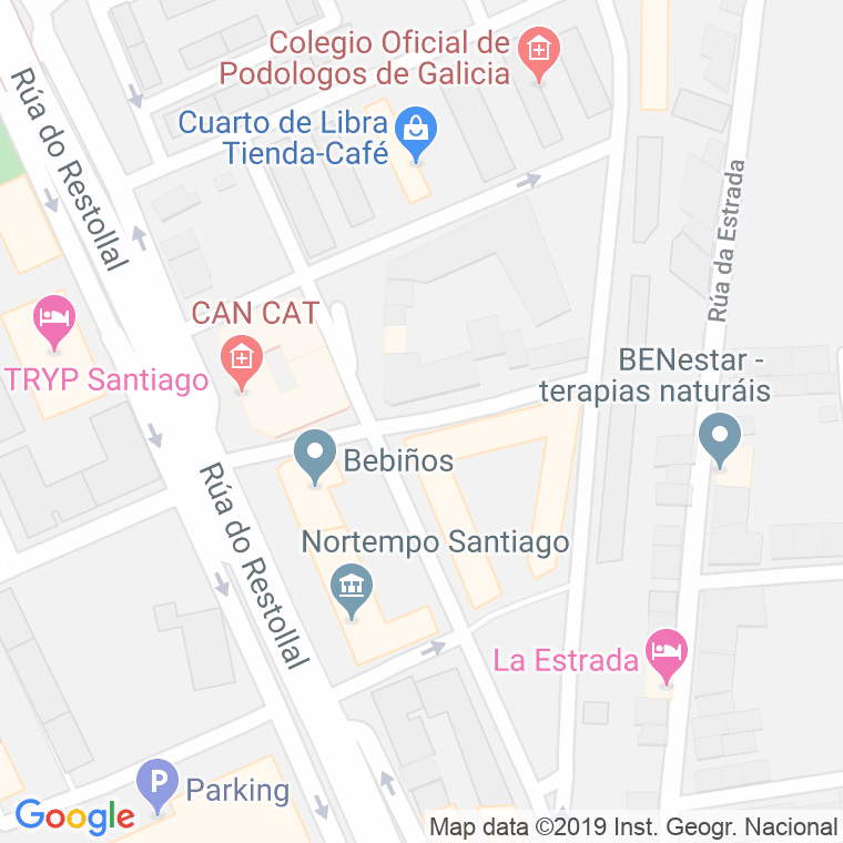 Código Postal calle Restollal, travesa en Santiago de Compostela