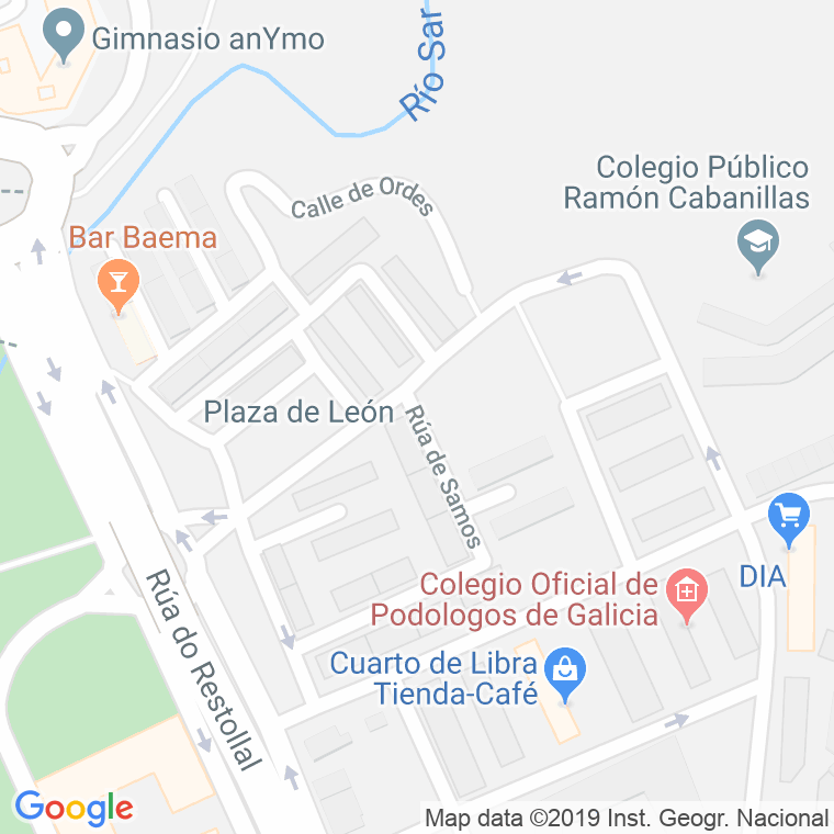 Código Postal calle Samos en Santiago de Compostela