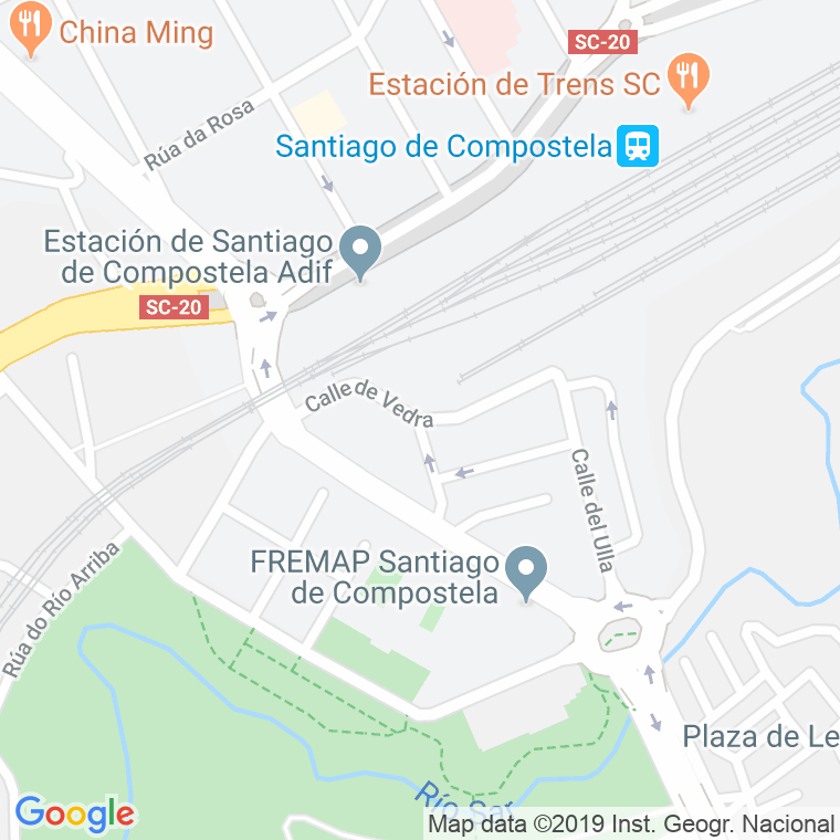 Código Postal calle Vedra en Santiago de Compostela