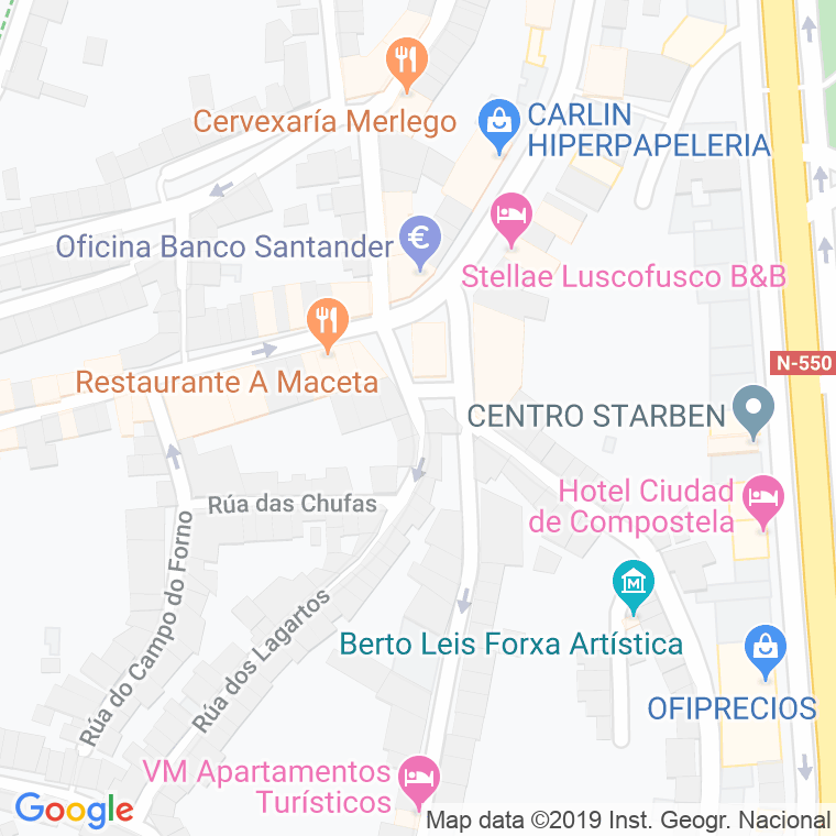 Código Postal calle Cruz De San Pedro en Santiago de Compostela