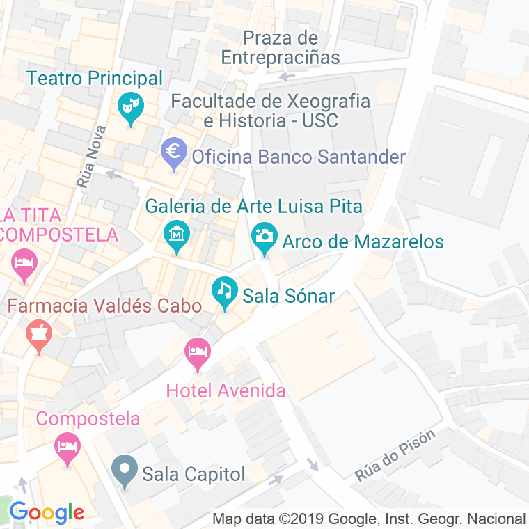 Código Postal calle Mazarelos, arco en Santiago de Compostela