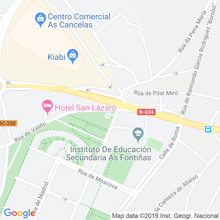 Código Postal calle Valiño en Santiago de Compostela