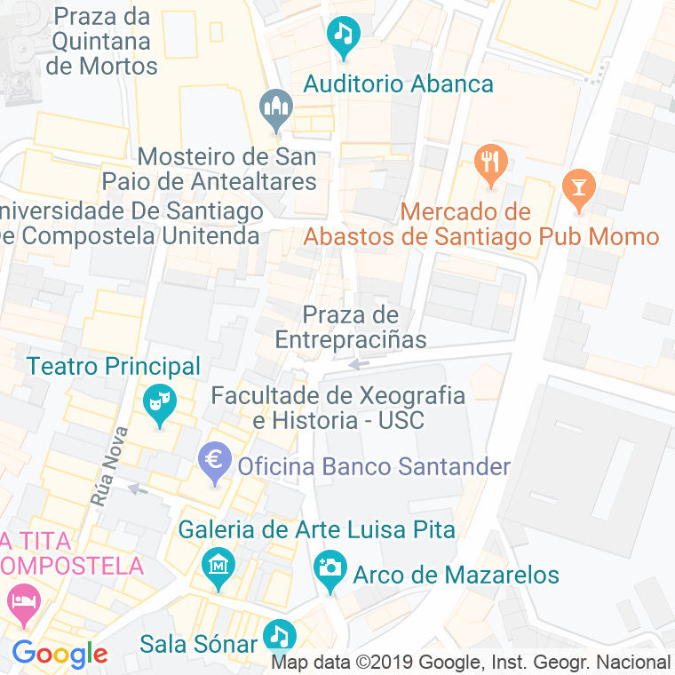 Código Postal calle Entrepraciñas en Santiago de Compostela