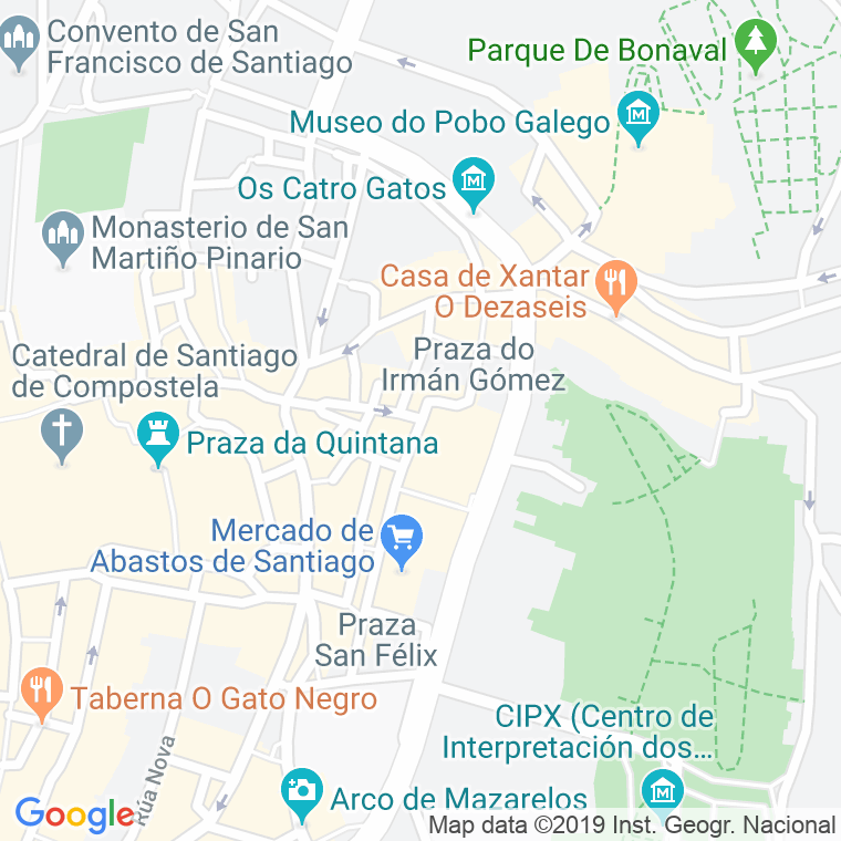 Código Postal calle Santo Agostiño en Santiago de Compostela