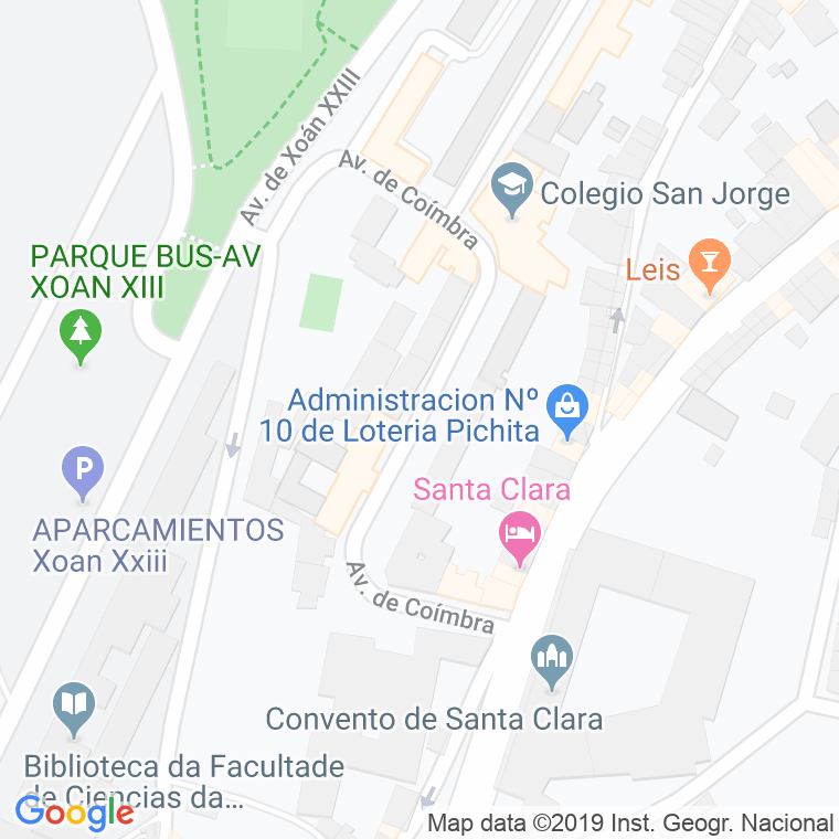 Código Postal calle Coimbra, avenida en Santiago de Compostela