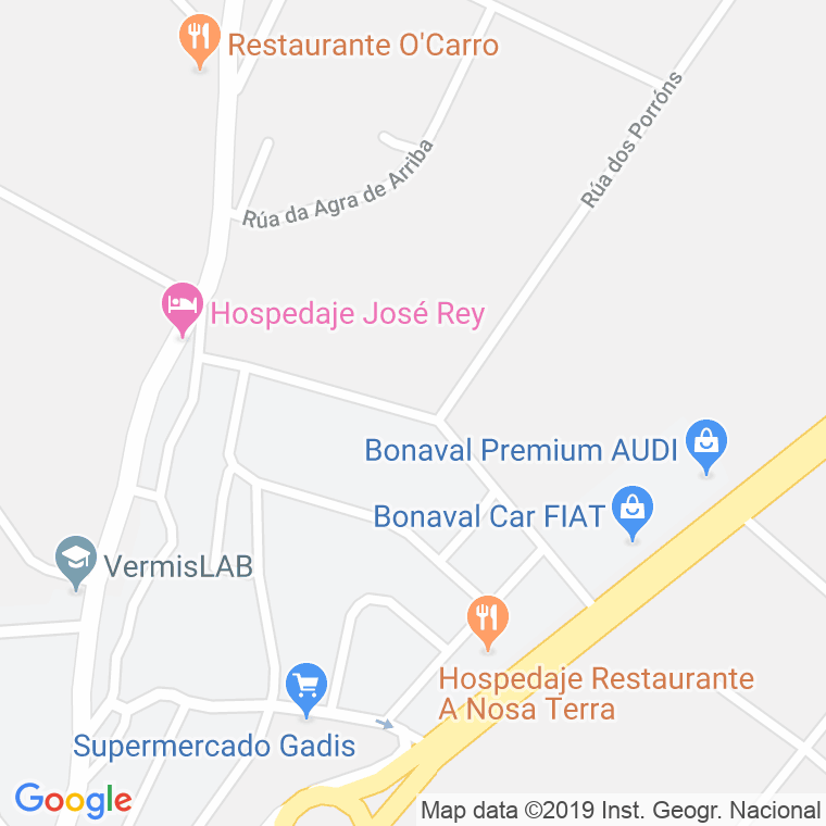 Código Postal calle Lindeiro en Santiago de Compostela