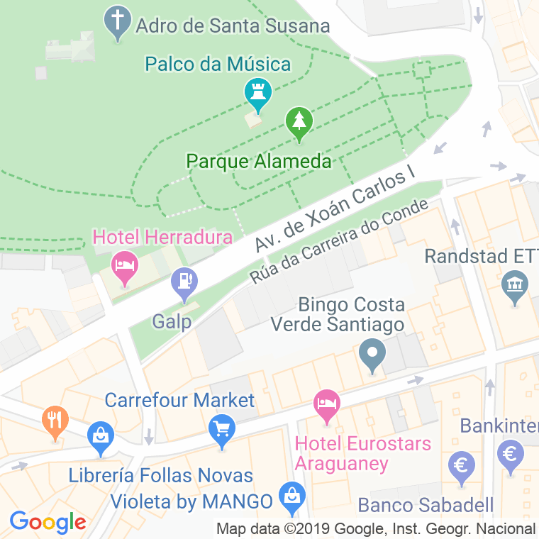 Código Postal calle Carreira Do Conde en Santiago de Compostela