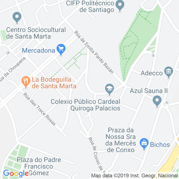 Código Postal calle Monte De Conxo en Santiago de Compostela