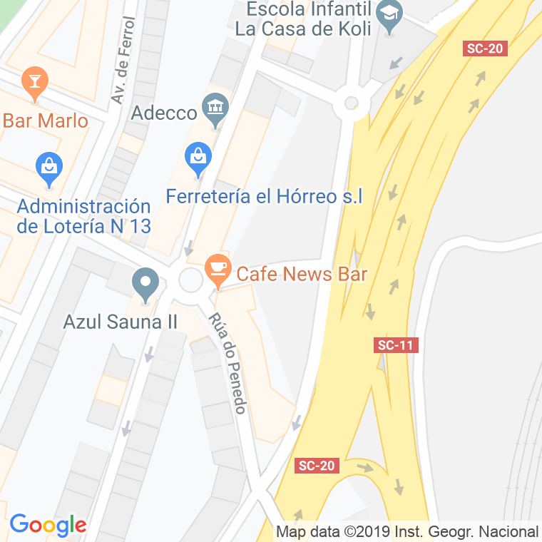 Código Postal calle Ponte Pequena en Santiago de Compostela