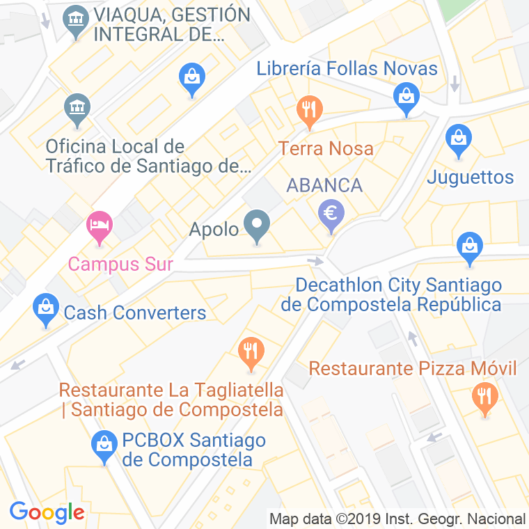 Código Postal calle Santiago Del Estero en Santiago de Compostela