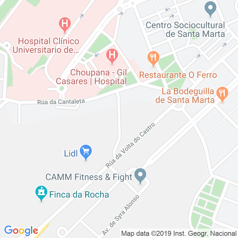 Código Postal calle Volta Do Castro, ruela en Santiago de Compostela