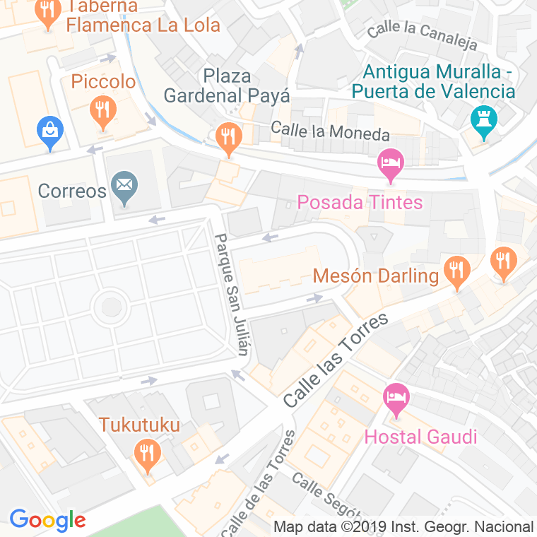 Código Postal calle Garcilaso De La Vega en Cuenca
