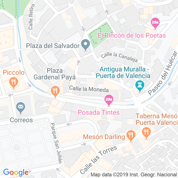 Código Postal calle Moneda en Cuenca