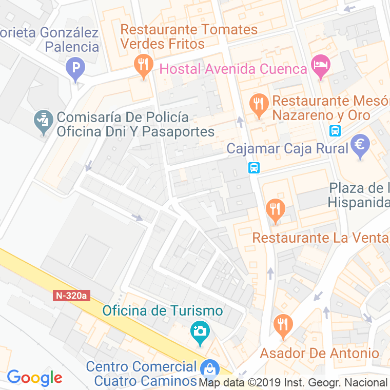 Código Postal calle Marcelino Menendez Pelayo en Cuenca