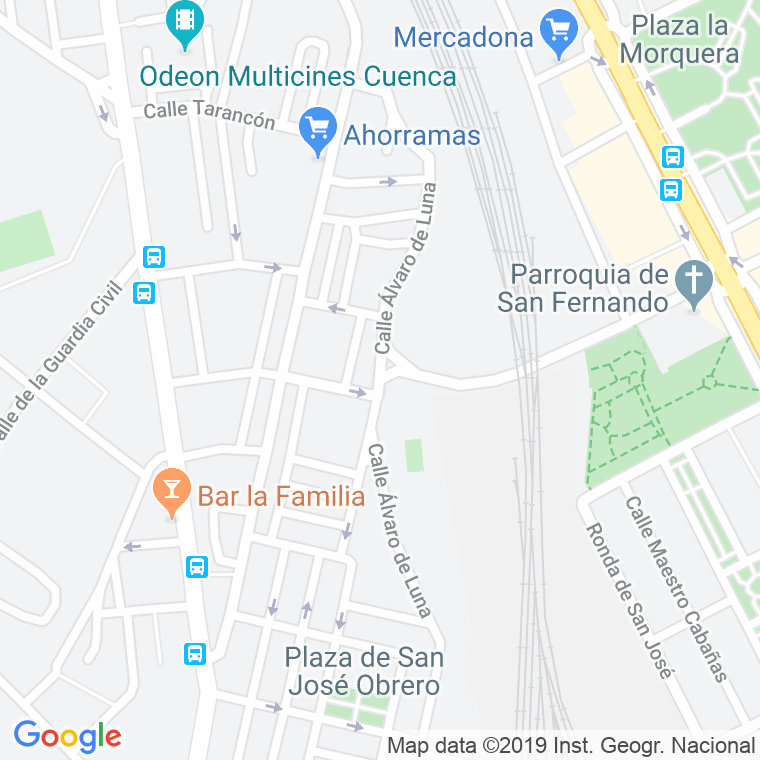 Código Postal calle Alvaro De Luna en Cuenca