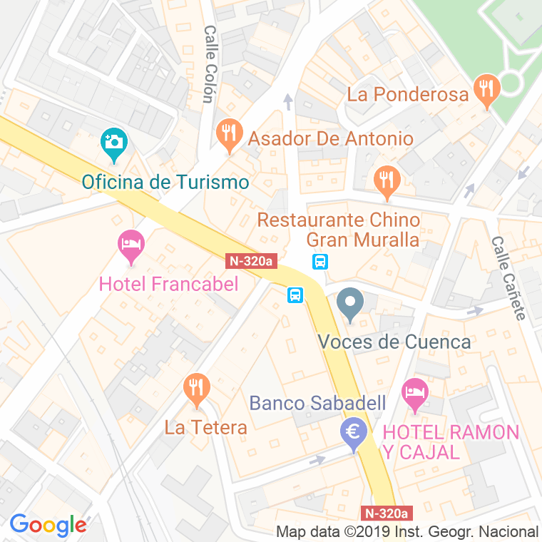Código Postal calle Hurtado De Mendoza en Cuenca