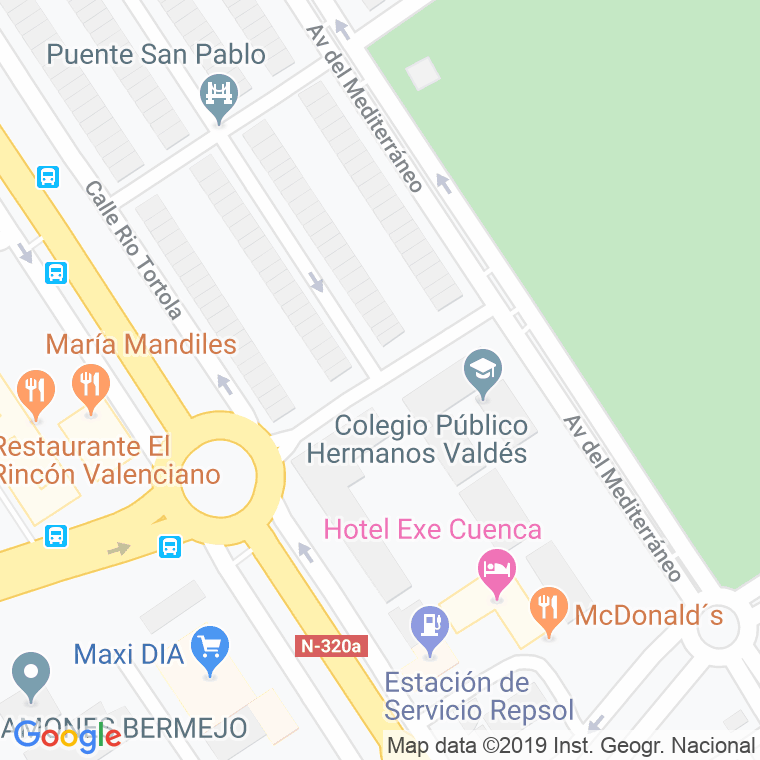 Código Postal calle Rio Valhermoso en Cuenca