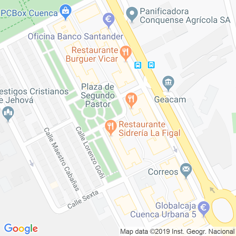 Código Postal calle Segundo Pastor, plaza en Cuenca