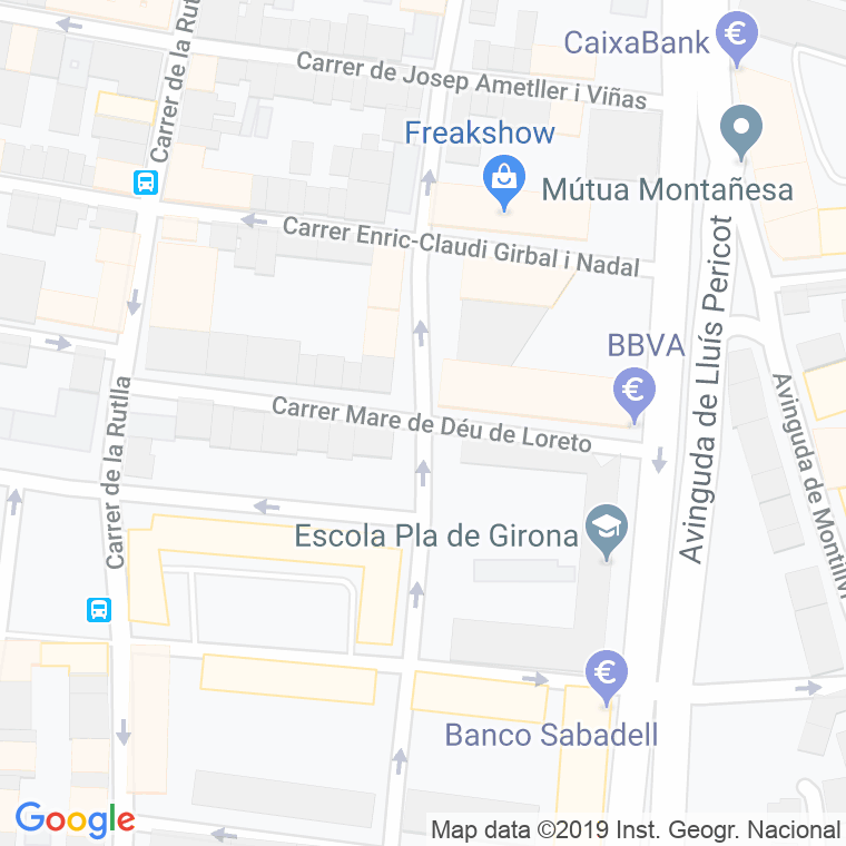 Código Postal calle Mare De Deu Del Loreto en Girona