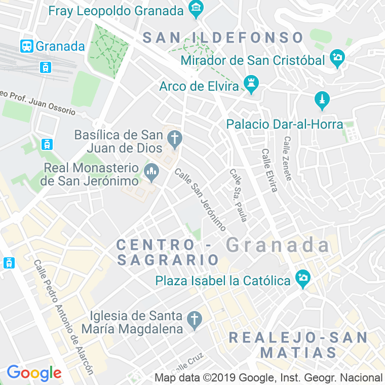 Código Postal calle Fuentenueva, avenida (Impares Del 1 Al 13)  (Pares Del 2 Al Final) en Granada