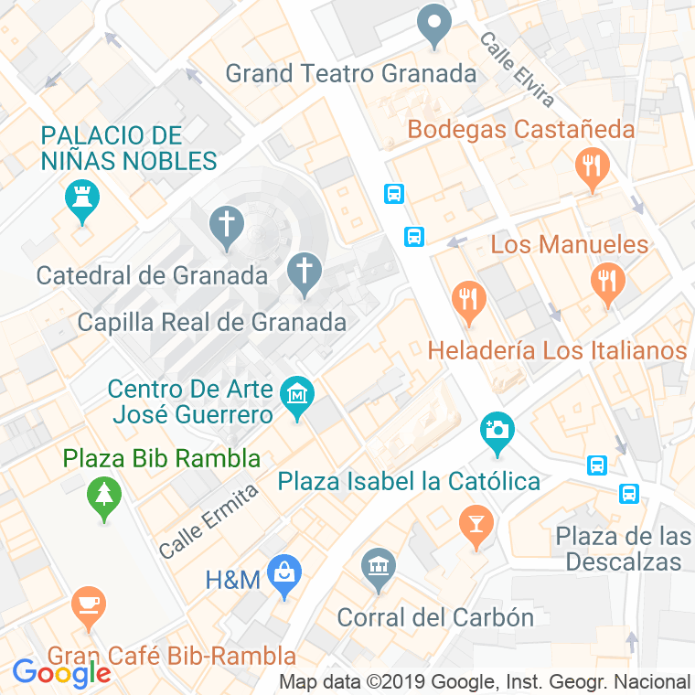 Código Postal calle Oficios en Granada
