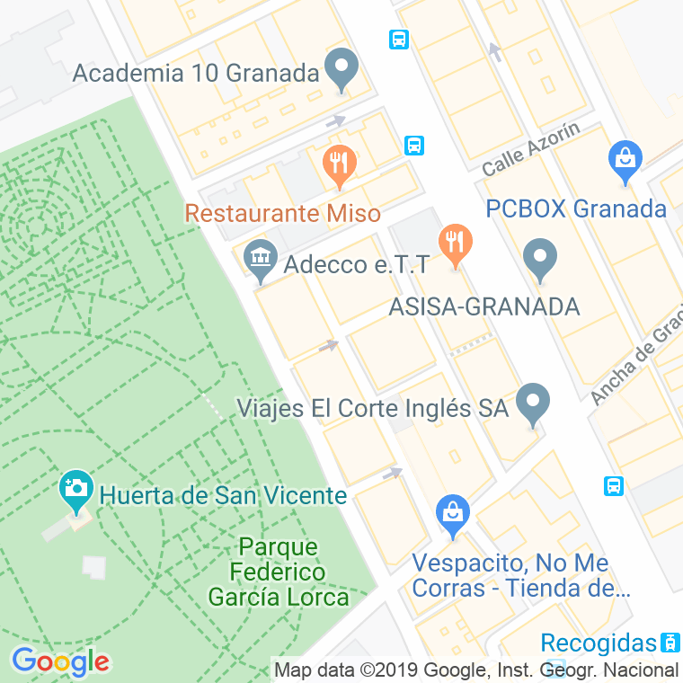 Código Postal calle Mendoza en Granada