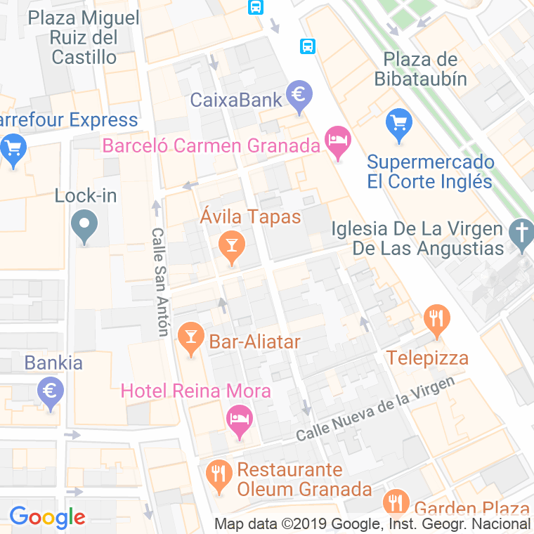 Código Postal calle Veronica De La Virgen en Granada