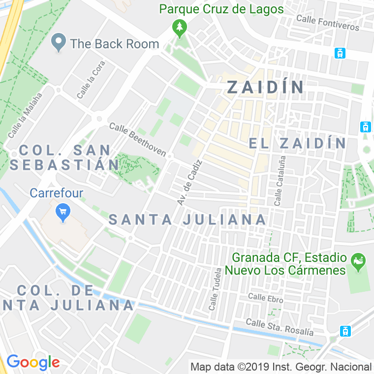 Código Postal calle Cadiz, avenida (Pares Del 2 Al Final) en Granada