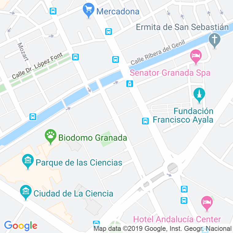 Código Postal calle Jardin De La Reina, paseo en Granada