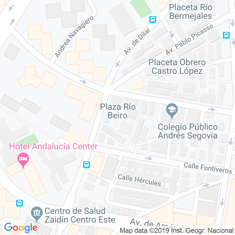 Código Postal calle Rio Beiro, plaza en Granada