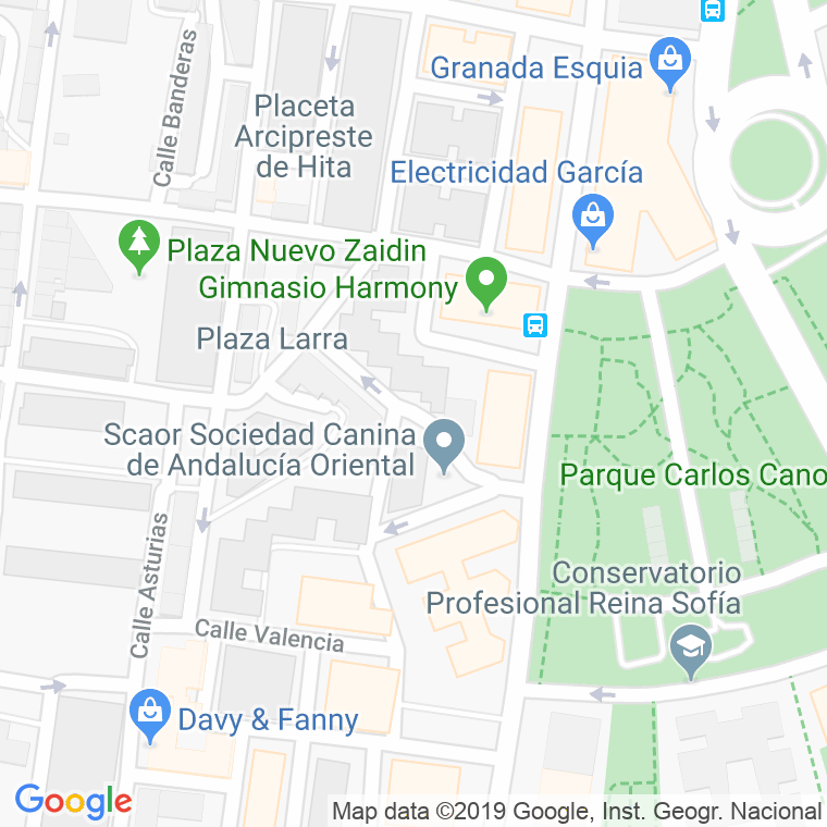 Código Postal calle Guadalcazar en Granada