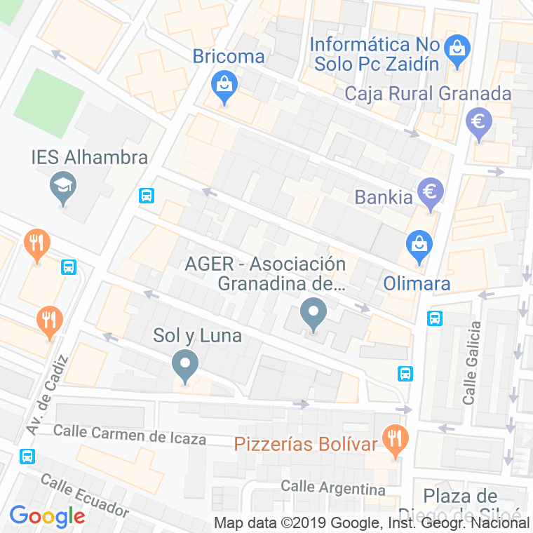 Código Postal calle Hermanos Carazo en Granada