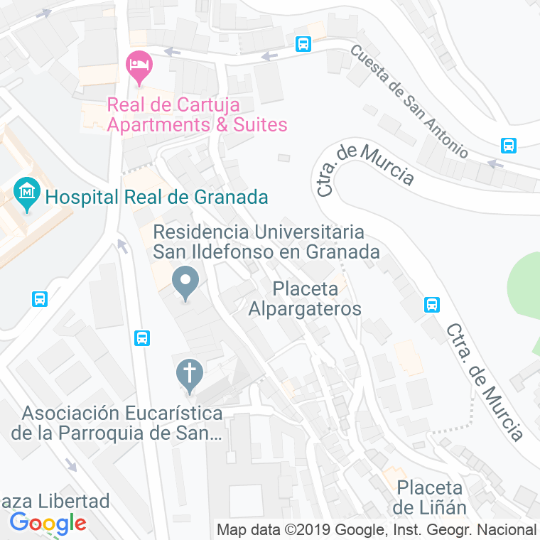Código Postal calle Alpargateros Bajos en Granada