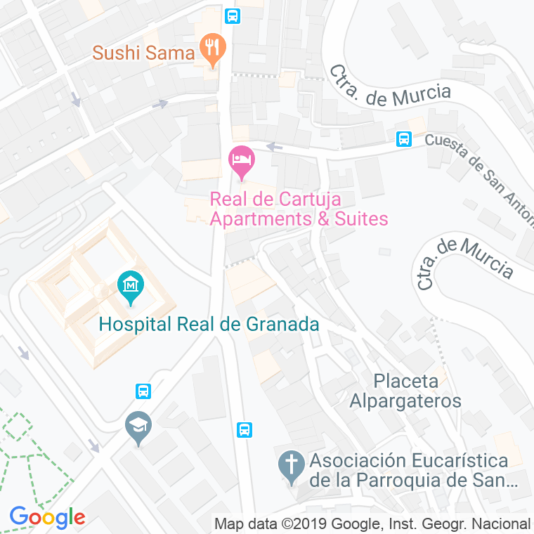 Código Postal calle Caracas, cuesta en Granada